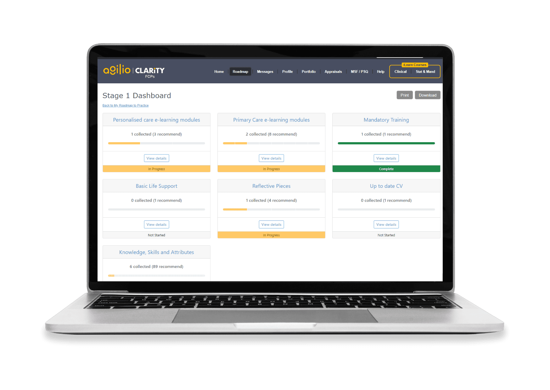 Aglio Clarity dashboard screenshot